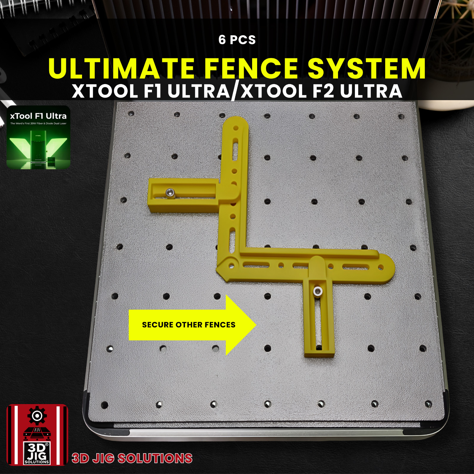 xTool F1 Ultra / F2 Ultra Engraving Fence Kit | Laser Alignment Jig Guide