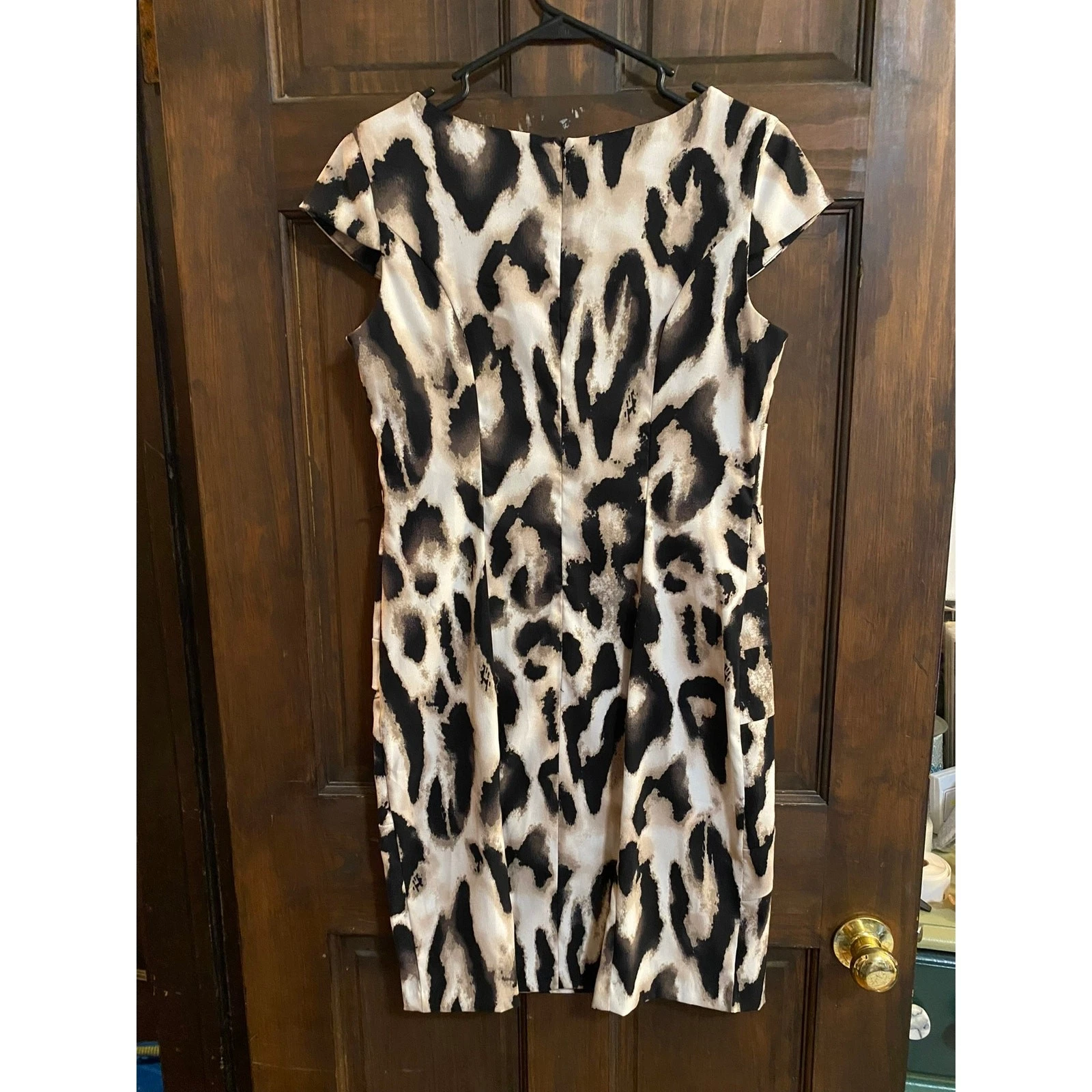 Abito donna ALYX taglia 6 tubino vestito manica cappuccio stampa animalier