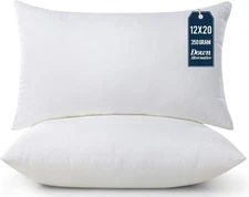 Utopia Bedding Throw Pillows (Pack of 2, White), 12 x 20 Inches Indoor Decorativ