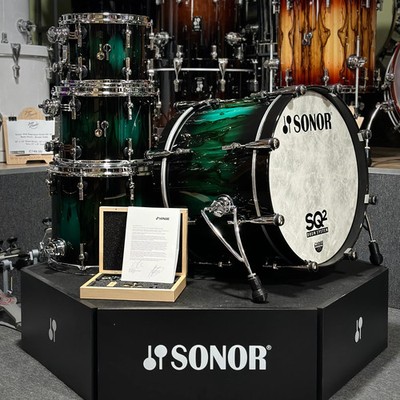 Sonor SQ2 Birch Green Burst Over African Marble Schlagzeug