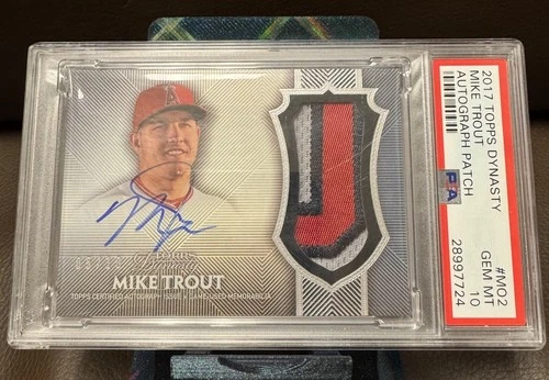 Mike Trout 2017 Topps Dynasty Patch Autograph PSA 10