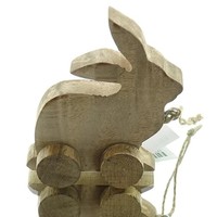 Nature Trends Oster-Deko Hase Natur Auf 4 Rollen 10,5 Cm - Mangoholz