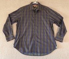 Robert Graham Gingham Checkered Button Up Dress Shirt Long Sleeve Size 2XL