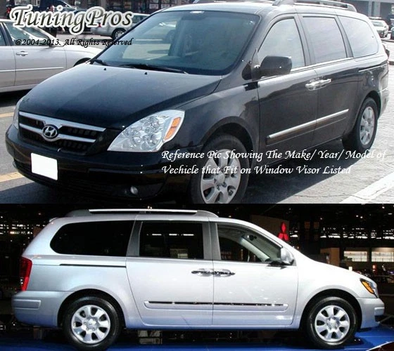 Juego de 4 viseras protectoras de lluvia para ventana de humo para Hyundai Entourage 2007-2010 Foto 4 de 4