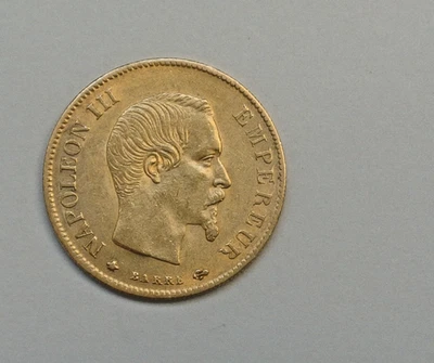 NAPOLEON III TETE  NUE 10  FRANCS OR/GOLD  1859 BB  =STRABOURG SUP RARE RARE - Photo 1/2
