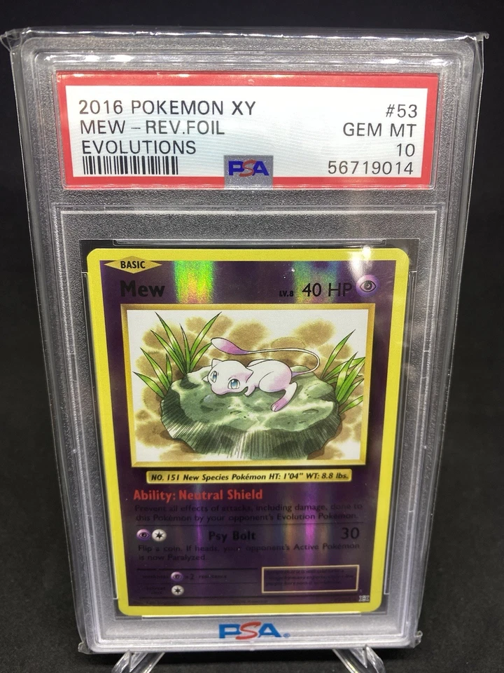 2016 POKEMON XY MEW-REV-FOIL EVOLUTIONS #53 PSA 10 GEM MINT - Image 2 of 4