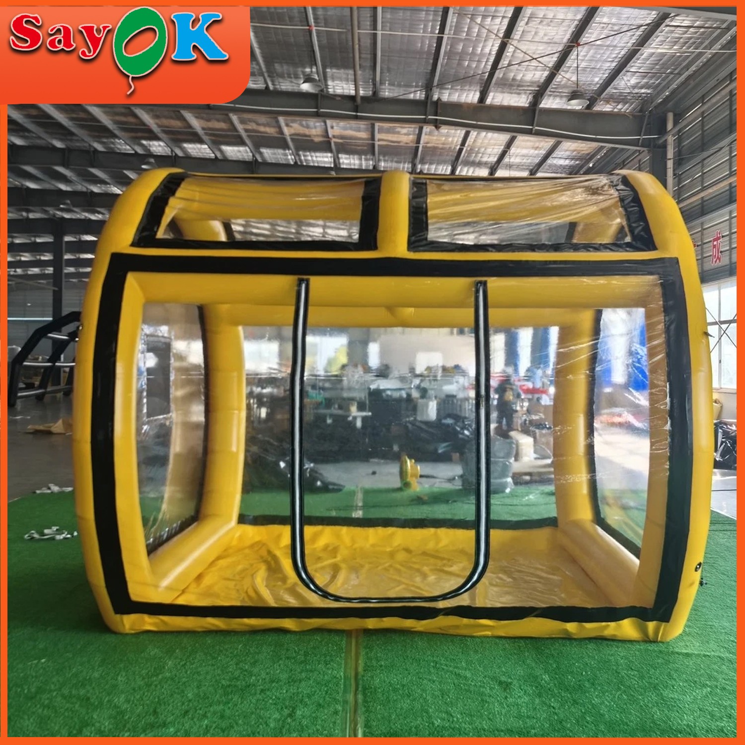 Tienda de campaña inflable de PVC transparente para cuatro estaciones resistente a la intemperie casa inflable
