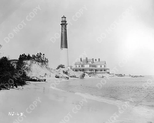 Barnegat Lighthouse Long Beach Island New Jersey Shore 8x10 Historic Photo