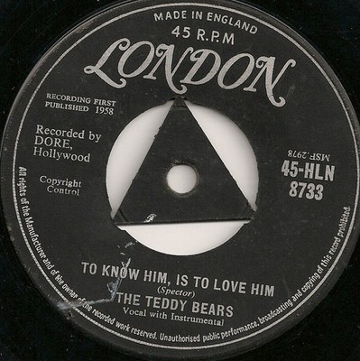 The Teddy Bears - To Know Him, Is To Love Him (7'', Single, Mono, Tri)