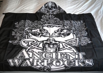 Ancient Warlocks Cape Cloak Adult Size +Button STB Records Pin Stoner Rock Band