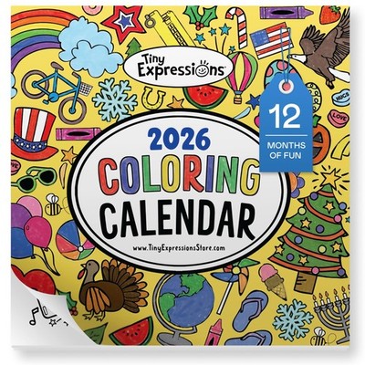 Tiny Expressions - Coloring Calendar 2026, Color Your Own Wall Calendar with ...
