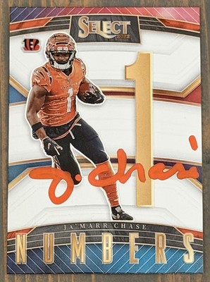 2022 Panini Select Ja'Marr Chase Signed/Auto Bengals Select Numbers Beckett Cert