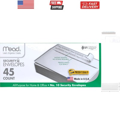 Security Business Envelopes Letter Size 4-1/8'' x 9-1/2''   Peel and Seal, Priv...