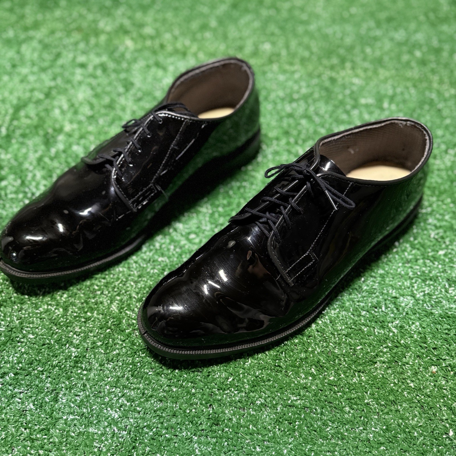 SAOLA Scarpe Oxford Bates Vibram uomo 14 D nero lucido uniforme militare 00941A