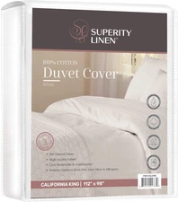 Superity Linen Duvet Cover California King Size - Soft, Comfortable, and Alle...