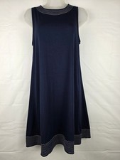 LOFT Outlet women's embroidered trim stretch jersey shift dress Size MP 