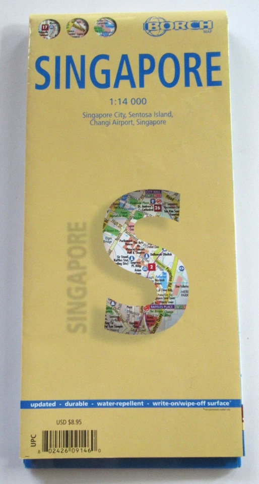 Laminated SINGAPORE MAP (Singapore City/Sentosa Island/Changi Airport) by BORCH - Image 2 of 4