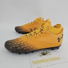 Under Armour UA Spotlight Clone 4 MC Football Cleats Mens 12 Gold Black NEW