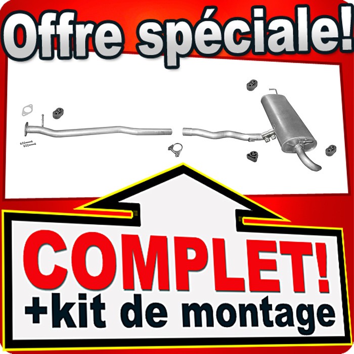 Ligne d'échappement silencieuse en acier pour Nissan Qashqai 2.0 dCi de 2006