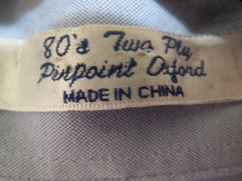 Paul Fredrick Trim Fit 16 1/2 x 33-80's Two Ply Pinpoint Oxford Blue Shirt #2875 - Picture 3 of 8
