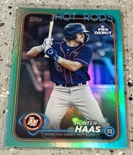 2024 Topps Pro Debut Aqua Foil /75 Hunter Haas No. PD-157!