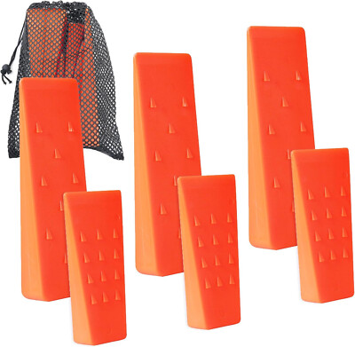 6PCS  5.5 +8  Orange Spikes Tree Felling Wedges Plastic ABS with Storage Bag