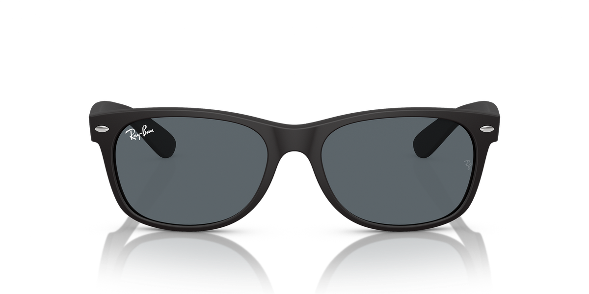 Ray-Ban New Wayfarer Matte Black/Blue 58 mm Sunglasses RB2132 622