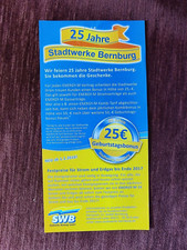 Alter Werbe-Flyer: 25 Jahre Stadtwerke Bernburg. 2016