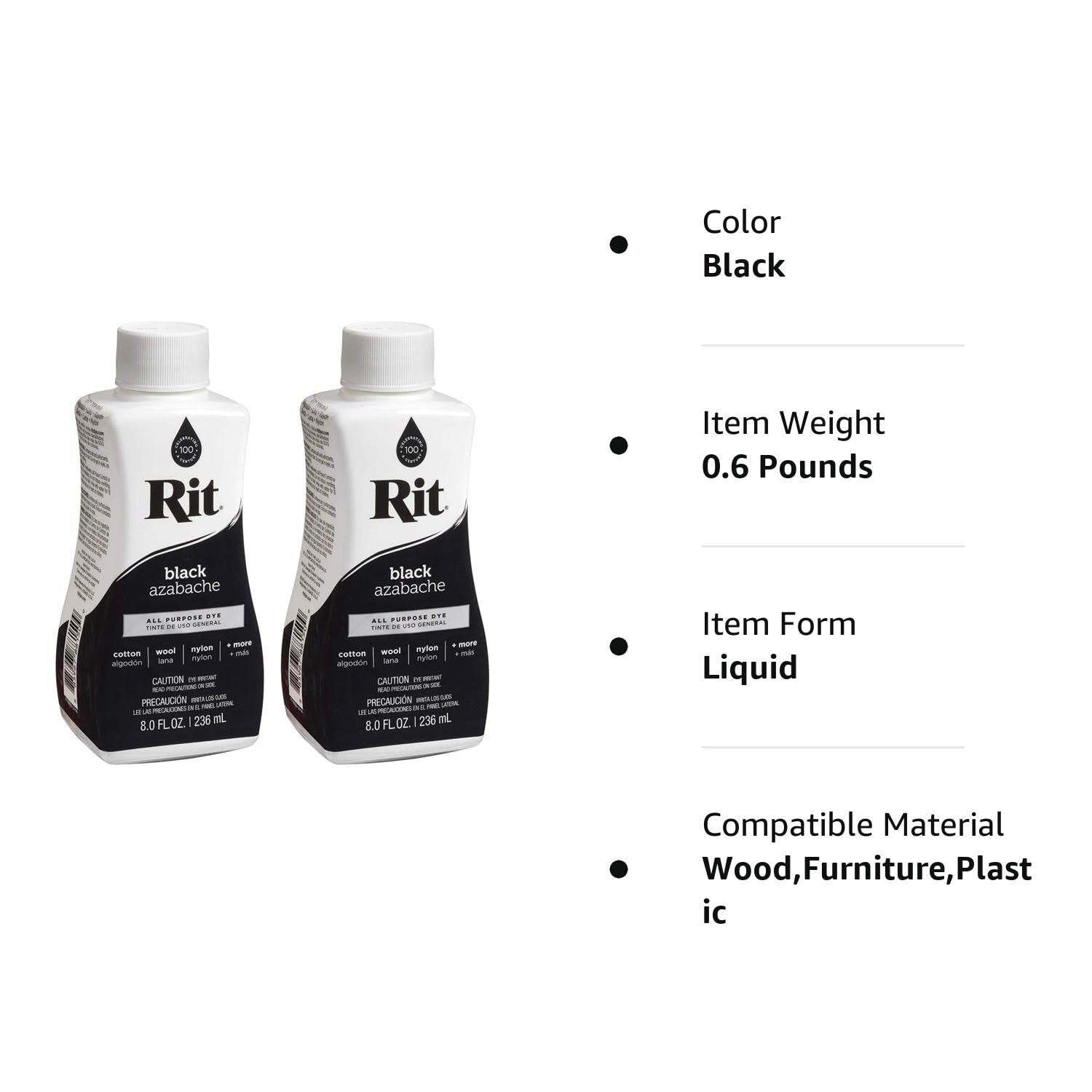 Rit Dye Liquid Fabric Dye, 8 fl oz, Black, 2Pack eBay