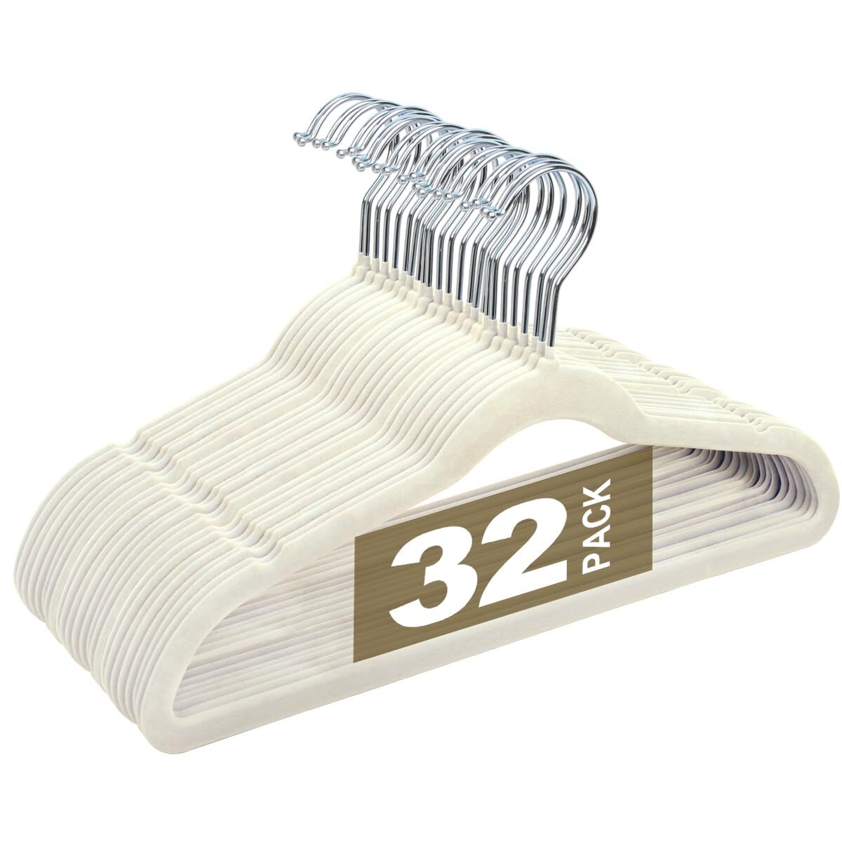 14 Inch Non-Slip Velvet Baby Hangers 32 Pack for Toddler Clothes-image