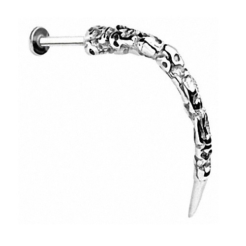 Lippenpiercing Edelstahl Stecker Long Claw Tribal Totenkopf - Bild 1 von 1