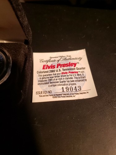 Elvis Presley Colorized 2002 U.S. Tennessee Quarter with COA Nice Piece Rare - Picture 4 of 6