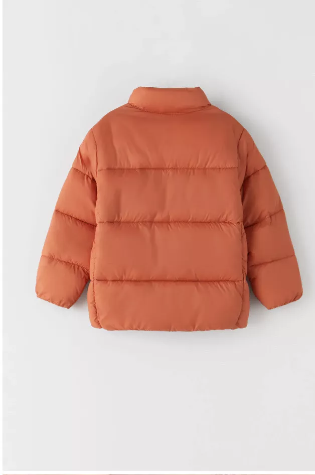 Zara orange 2024 puffer jacket