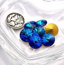 Bermuda Blue GF 12MM RARE Vintage Swarovski 1122 Rivoli Stones