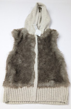Baby Gap Girl Toddler Knitted Faux Fur Hoodie Sweater Vest Size 5Y New w/Tags