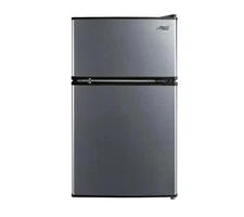 Arctic King 3.2 Cu ft Two Door Mini Fridge with Freezer, Stainless Steel, E-Star