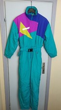 Vintage Pro Sports By Fera Ski Snow Suit Ladies Size 10 Multicolor Nylon 80s 90s