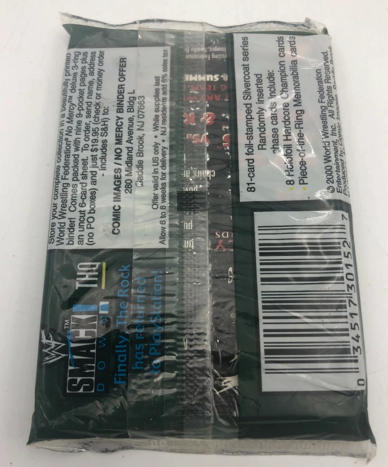 (4) Lote de paquetes de tarjetas sin abrir imágenes de cómics de lucha libre WWF de 2000 WWF Foto 4 de 4