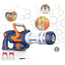 Automatic Gatling Bubble Gun Toy 5 Hole Bubbles Maker 7000/Min for Chrismas Gift