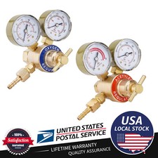 NEW Oxygen and Acetylene Regulators Welding Gas Gauges Pair CGA540 and CGA200 US