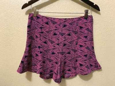 Umgee Junior M Bright Pink Navy Blue High Waist Flutter Shorts Medium