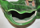 Rare Vintage MCM Ceramic Planter Man Big Green Koi Fish Hoop Earrings Hawaiian — photo 8