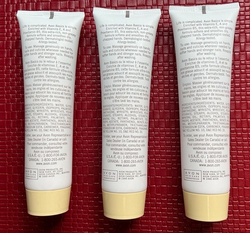New Old Stock VTG 1999 Avon Basics / Vita Moist Hand Cream 4.2 fl oz (Lot of 3) - Picture 2 of 2