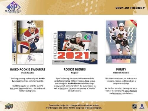 2021-22 Upper Deck SP jeu de hockey d'occasion boîte de passe-temps scellée - Photo 4 sur 10