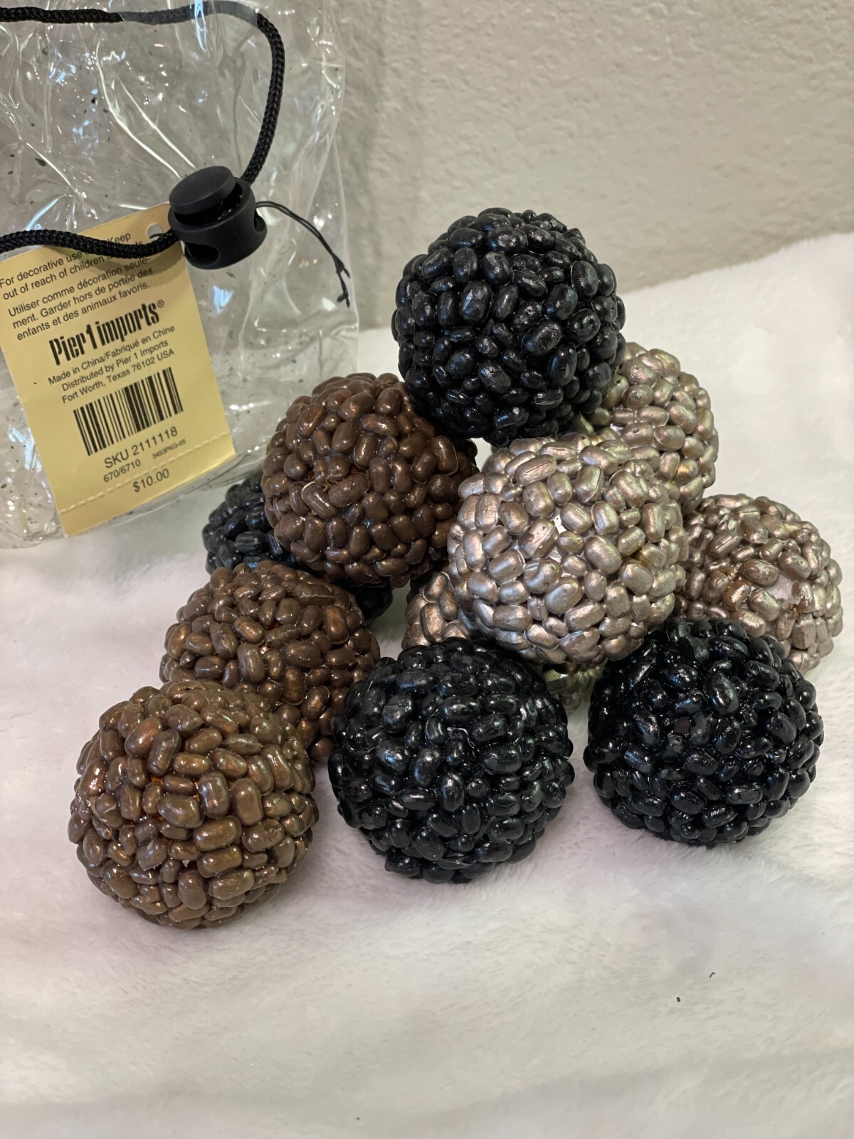 Pier 1Decorative Bean BallsBrown/Black/Gray12 Small5 1/2