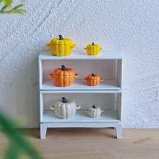 2PC 1:12 Scale Dollhouse Miniature Pumpkin Stock Pot Kitchenware Halloween Toy