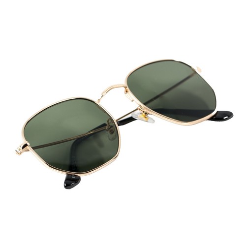Gucci GG0584S 002 Shield Sunglasses - Gold\\Green GUCCI Aviator Gold/Havana/Green 99-01-140 Men main image 4