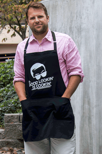 Mr. Good Lookin is Cooking BBQ Funny Apron Gift for Dad or Grandpa by ApronMen - Picture 2 of 3