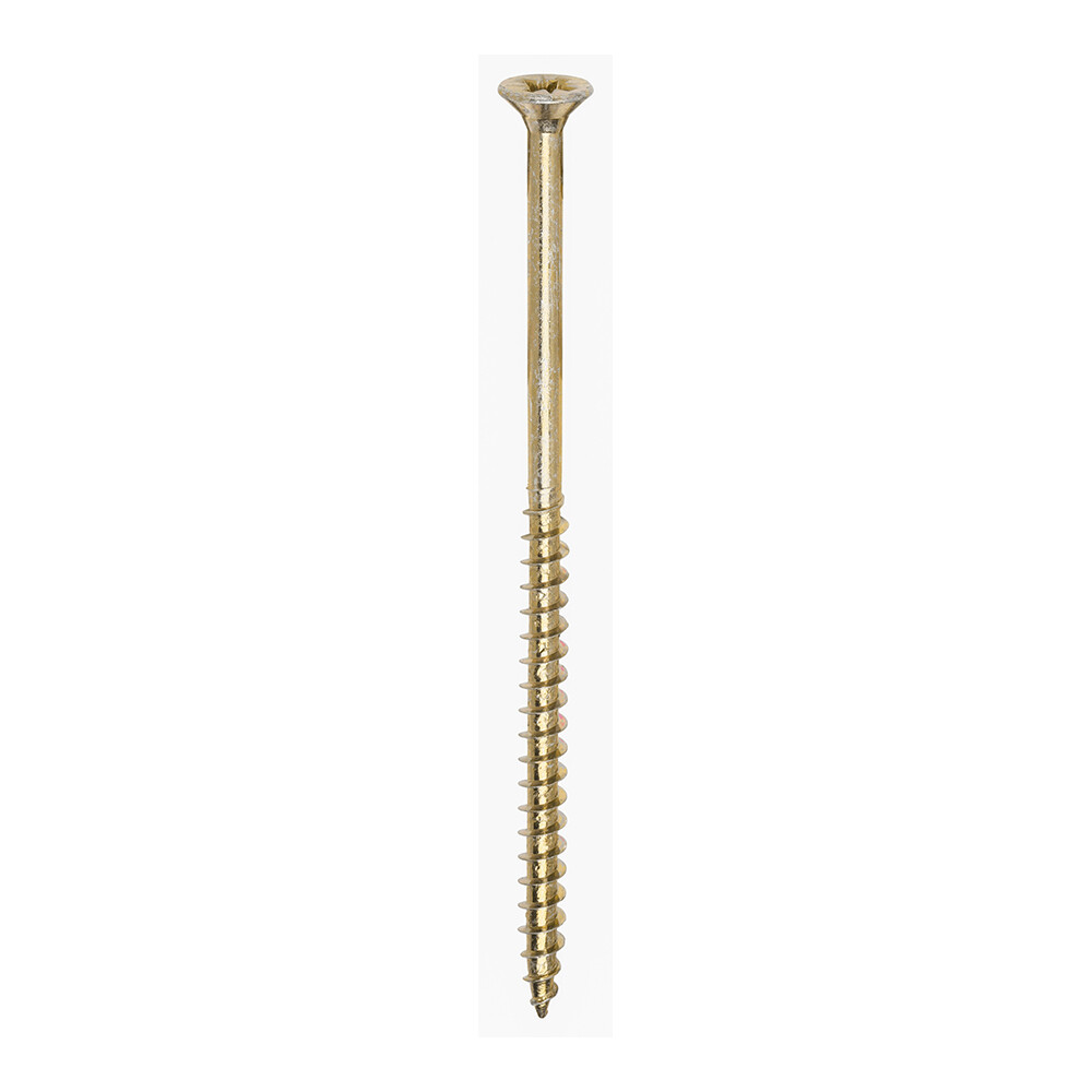 Timco PZ Double Countersunk Wood Screws – 6mm X 120mm – Pozi Drive – Yellow Zinc – Made In UK (Various Pack Sizes)