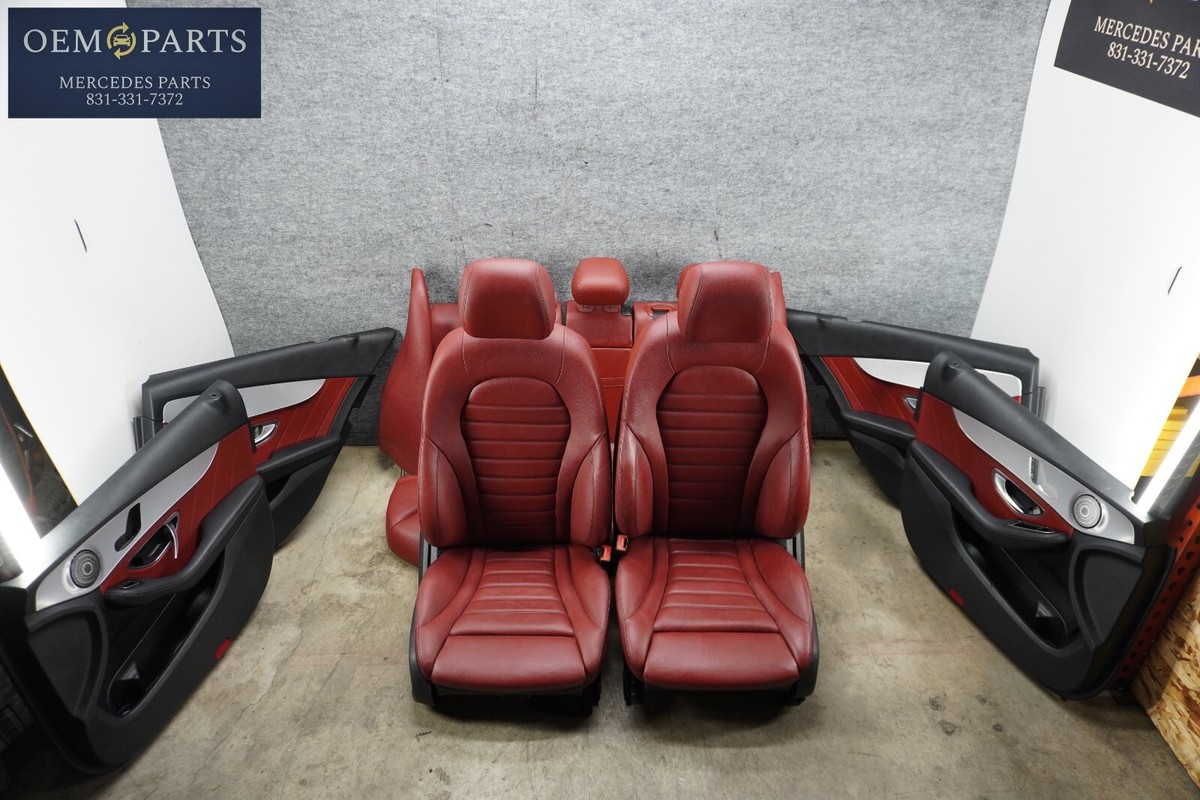 Leather Front Rear Seat Seats Door Panel Set Mercedes W205 C300